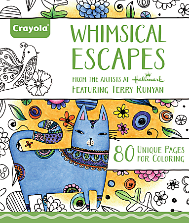 Crayola® Aged Up Coloring Book For Adults, Whimsical Escapes, 8" x 10", 80 Pages