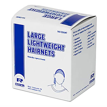 Royal Paper Products Nylon Hairnets, Black, Pack Of 20 Hairnets