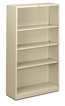 HON® Brigade® Steel Modular Shelving Bookcase, 4 Shelves, 60"H x 34-1/2"W x 12-5/8"D, Putty