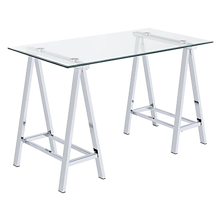 Office Star™ Middleton 47"W Writing Desk, Clear/Chrome