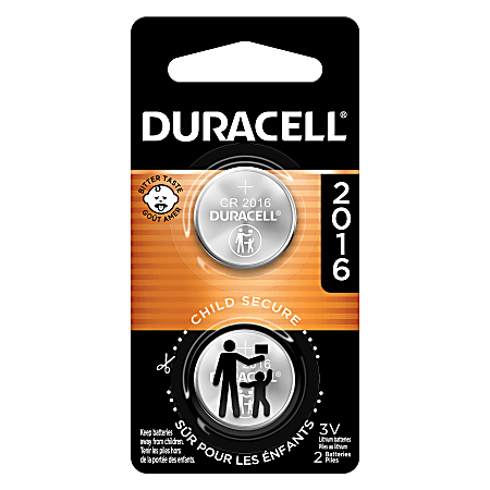 Duracell® 2016 3V Lithium Coin Batteries, Pack of 2