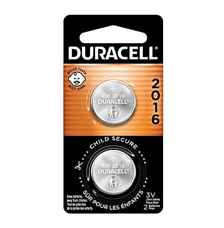 Duracell® 3-Volt Lithium 2016 Coin Batteries, Pack Of 2