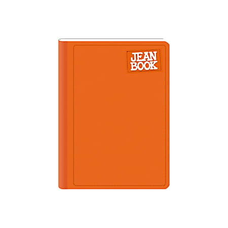 Norma Notebook, Jean, 100 Sheets, College-Ruled, 7-1/2" x 9-3/4", Orange, Total Qty 1