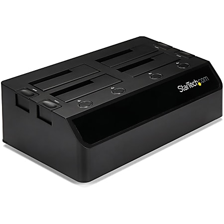 StarTech.com USB 3.0 to 4-Bay SATA 6Gbps Hard Drive Docking Station w/ UASP & Dual Fans - 2.5/3.5in SSD / HDD Dock