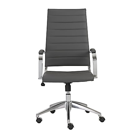 Eurostyle Axel Faux Leather High-Back Commercial Office Task Chair, Gray