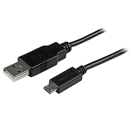 StarTech.com 1 ft Mobile Charge Sync USB to Slim Micro USB Cable for Smartphones and Tablets - A to Micro B M/M - 1 ft USB Data Transfer Cable for Notebook, Smartphone, Tablet PC - First End: 1 x Type A Male USB - Second End: 1 x Type B Male Micro USB