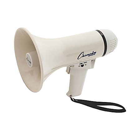 Champion Sports Megaphone, 10”H x 7”W x 7”D, White