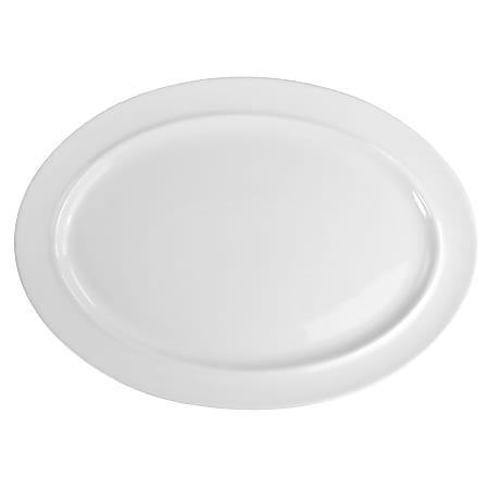 Martha Stewart Classic Fine Ceramic Oval Platter, 15-1/2", White