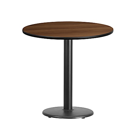 Flash Furniture Round Hospitality Table, 31-3/16"H x 30"W x 30"D, Walnut