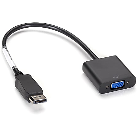 Black Box DisplayPort Adapter, 32 AWG, DisplayPort Male to VGA Female - First End: 1 x DisplayPort Male Digital Audio/Video - Second End: 1 x HD-15 Female VGA - Supports up to 1900 x 1200 - Shielding - 32 AWG - Black