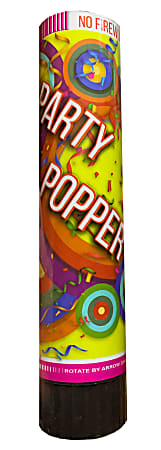 Quick Communication Corp. Confetti Party Popper, 8” x 2”,Multicolor