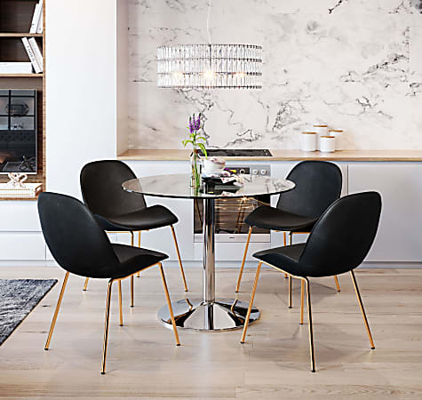 Zuo Modern Siena Dining Chairs BlackGold Set Of 2 Chairs Office
