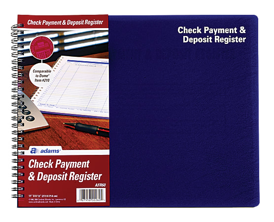 Check Payment and Deposit Register 44 Pages White Wide Roomy Pages 
