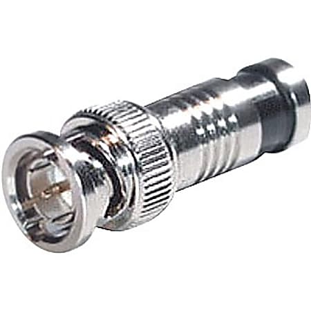 C2G Compression BNC-Type Connector for RG6 - Video connector - BNC male - chrome (pack of 10)