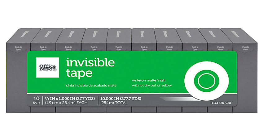 Office Depot Brand Invisible Tape Refills 34 x 1000 Pack Of 10 - Office  Depot