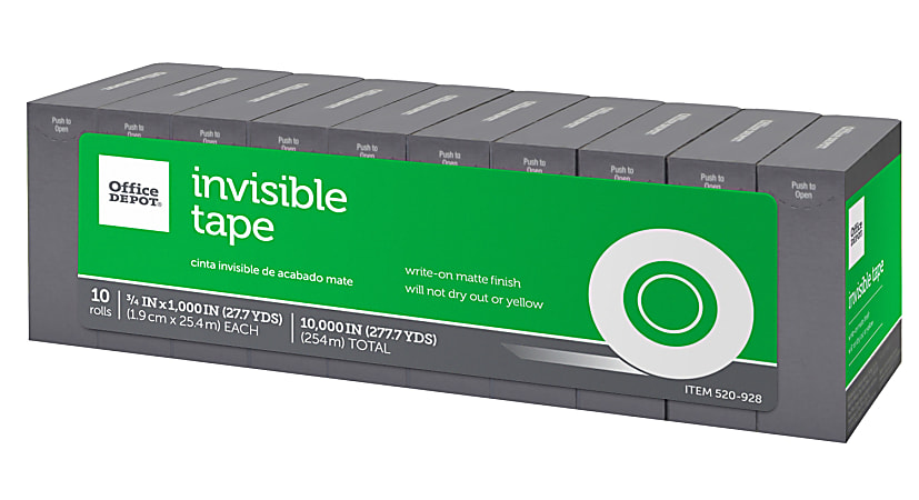 Invisible Tape Refill for Dispenser, 3/4 x 1000 Inches, Pack of 3, Boxed, Transparent Tape Clear Tape for Office Home School Use, Frosted and