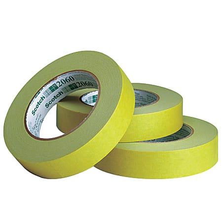 3M™ 2060 Masking Tape, 3" Core, 2" x 180', Green, Pack Of 12