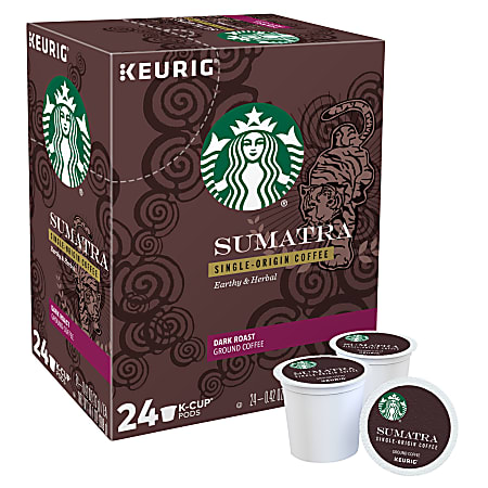 Starbucks® Single-Serve Coffee K-Cup®, Sumatra, Carton Of 24