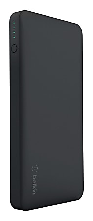 Belkin® Pocket Power Portable Charger, 10,000 mAh, Black, F7U020BTBLK