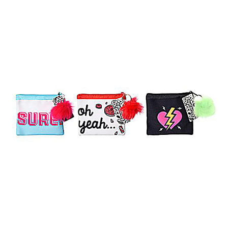 Eyecandy Accessories Canvas Pouch, Small, Assorted Colors