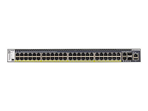 Netgear M4300 Layer 3 Switch - 48 Ports - Manageable - Gigabit Ethernet, 10 Gigabit Ethernet - 10/100/1000Bas - GSM4352PA100NES