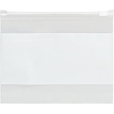 Office Depot® Brand 3 Mil Slide-Seal Reclosable White Block Poly Bags 16" x 12", Box of 100