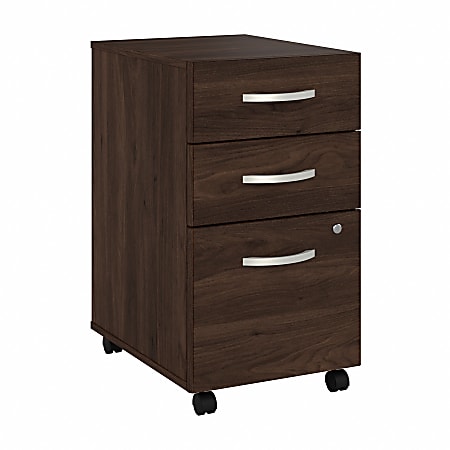 Bush® Business Furniture Studio C 3-Drawer Mobile File Cabinet, Black Walnut, Standard Delivery