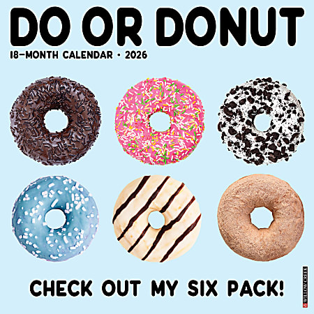2026 Willow Creek Press Humor & Comics Monthly Wall Calendar, 12" x 12", Do or Donut, January To December, 50989