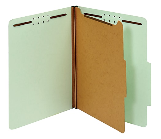 Office Depot® Classification Folder, 1 Divider, Letter Size (8-1/2" x 11"), 1-3/4" Expansion, Light Green