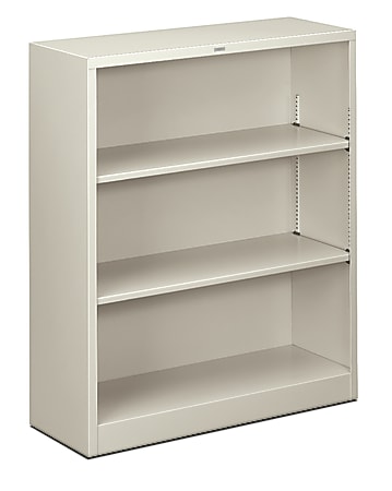 HON® Brigade® 3 Shelf Transitional Modular Shelving Bookcase, 41"H x 34-1/2"W x 12-5/8"D, Light Gray
