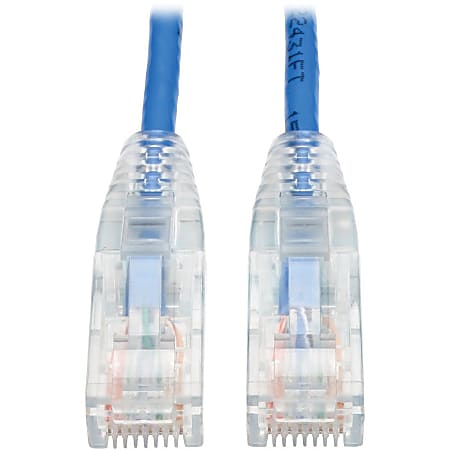 Tripp Lite 1ft Cat6 Gigabit Snagless Molded Slim UTP Patch Cable RJ45 M/M Blue 1' - 1 ft Category 6e Network Cable  - N201S01BL