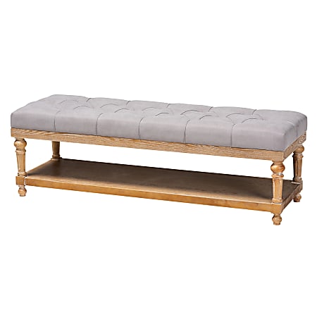 Baxton Studio Linda Storage Bench, Gray/Graywash