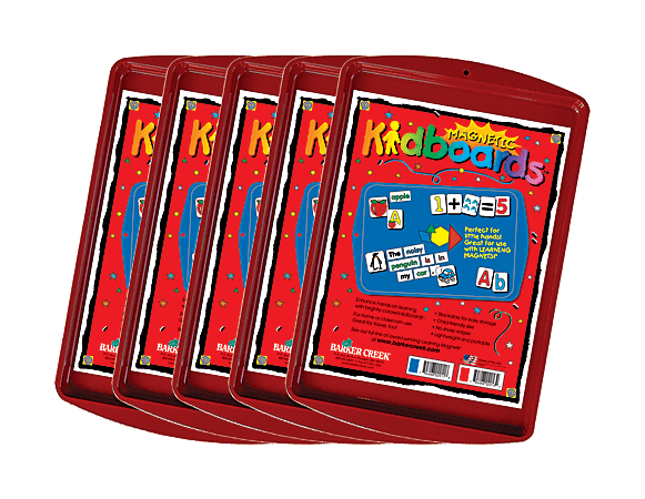 Barker Creek® Magnets, Learning Magnets®, Kidboard™, 9"H x 13"W, Grades Pre-K–6, Red, Pack of 5