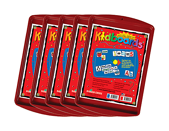 Barker Creek® Magnets, Learning Magnets®, Kidboard™, 9"H x 13"W, Grades Pre-K–6, Red, Pack of 5