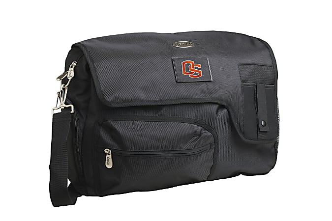 Denco Sports Luggage Travel Messenger Bag With 15" Laptop Pocket, Oregon State Beavers, 15 1/4"H x 12"W x 1 1/4"D, Black