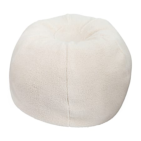 Flash Furniture Small Bean Bag Chair For Kids And Teens, Natural Sherpa