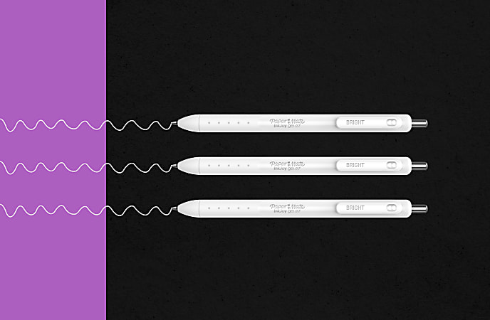 InkJoy Gel Bright Retractable Pen, Medium 0.7 mm, White Ink, White Barrel, 3/Pack