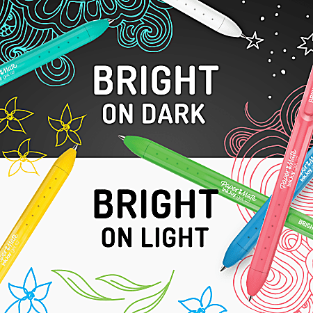 InkJoy Gel Bright Retractable Pen, Medium 0.7 mm, White Ink, White Barrel, 3/Pack