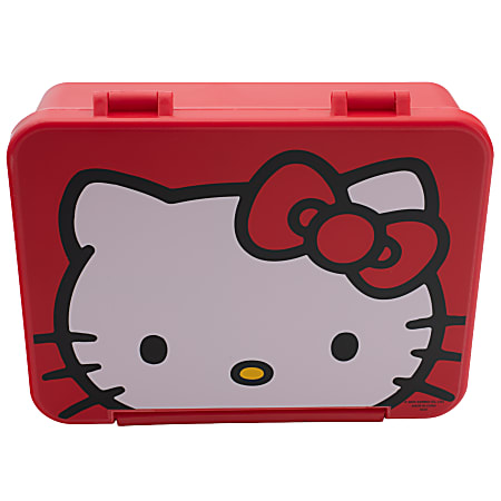 Accessory Innovations Bento Box, Hello Kitty, 6" x 8" x 2-1/2", Red