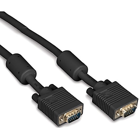 Black Box VGA Video Cable Ferrite Core - Male/Male, Black, 5-ft. (1.5-m) - 5 ft VGA Video Cable for Video Device, Monitor, PC - First End: 1 x HD-15 Male VGA - Second End: 1 x HD-15 Male VGA - Shielding - 28 AWG - Black