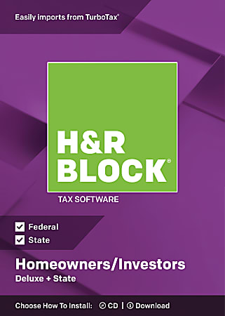 H&R Block® Deluxe + State 2018 Homeowners/Investors Tax Software, Disc