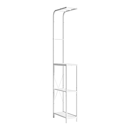 Sauder® North Avenue Laundry Storage Stand And Drying Rack, 80-1/2”H x 9-3/8”W x 19-5/8”D, White