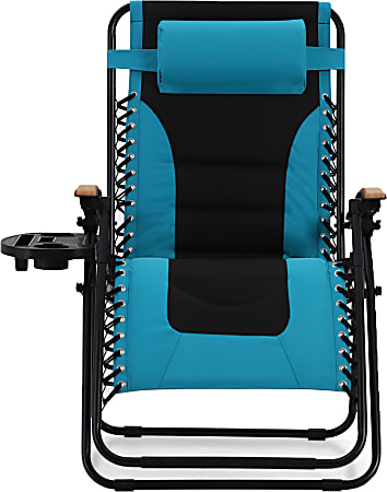 PHI VILLA Oversized Padded Zero Gravity Lounge Chair With Cup