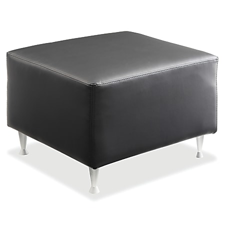 Lorell® Fuze Modular Bonded Leather Ottoman Bench, Black