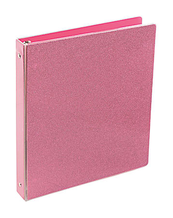 Bright Pink - Sewn Leatherette 3-Ring Binder 12x12 - Pioneer