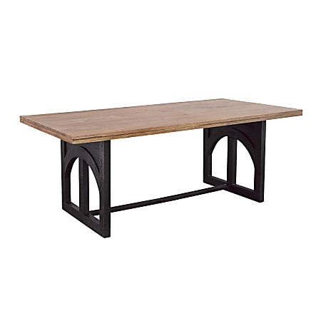 Coast to Coast Cassius II Wood Rectangle Dining Table, 30”H x 80”W x 40”D, Gateway Natural/Nightshade Black