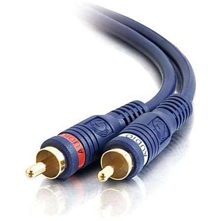 C2G 35ft Velocity RCA Stereo Audio Cable - RCA Male - RCA Male - 35ft - Blue