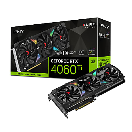 PNY GeForce RTX™ 4060 Ti 16GB GDDR6 PCI Express XLR8 Gaming VERTO RGB Triple-Fan OC Graphics Card DLSS 3