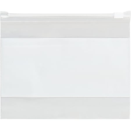 Office Depot® Brand 3 Mil Slide Seal Reclosable White Block Poly Bags, 4" x 6", Clear, Case Of 100