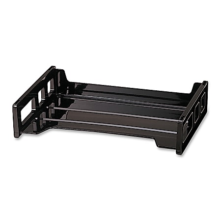 OIC® Side-Loading Stackable Desk Tray, Letter Size, Black